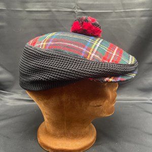 Vintage Dunn & Co The Alderney Super Stretch Cap Plaid Tartan Newsboy Golf Cap M